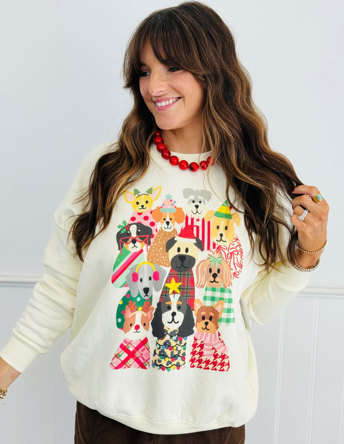 Festive Sweater Pups Sweatshirt (Reg. and Plus)