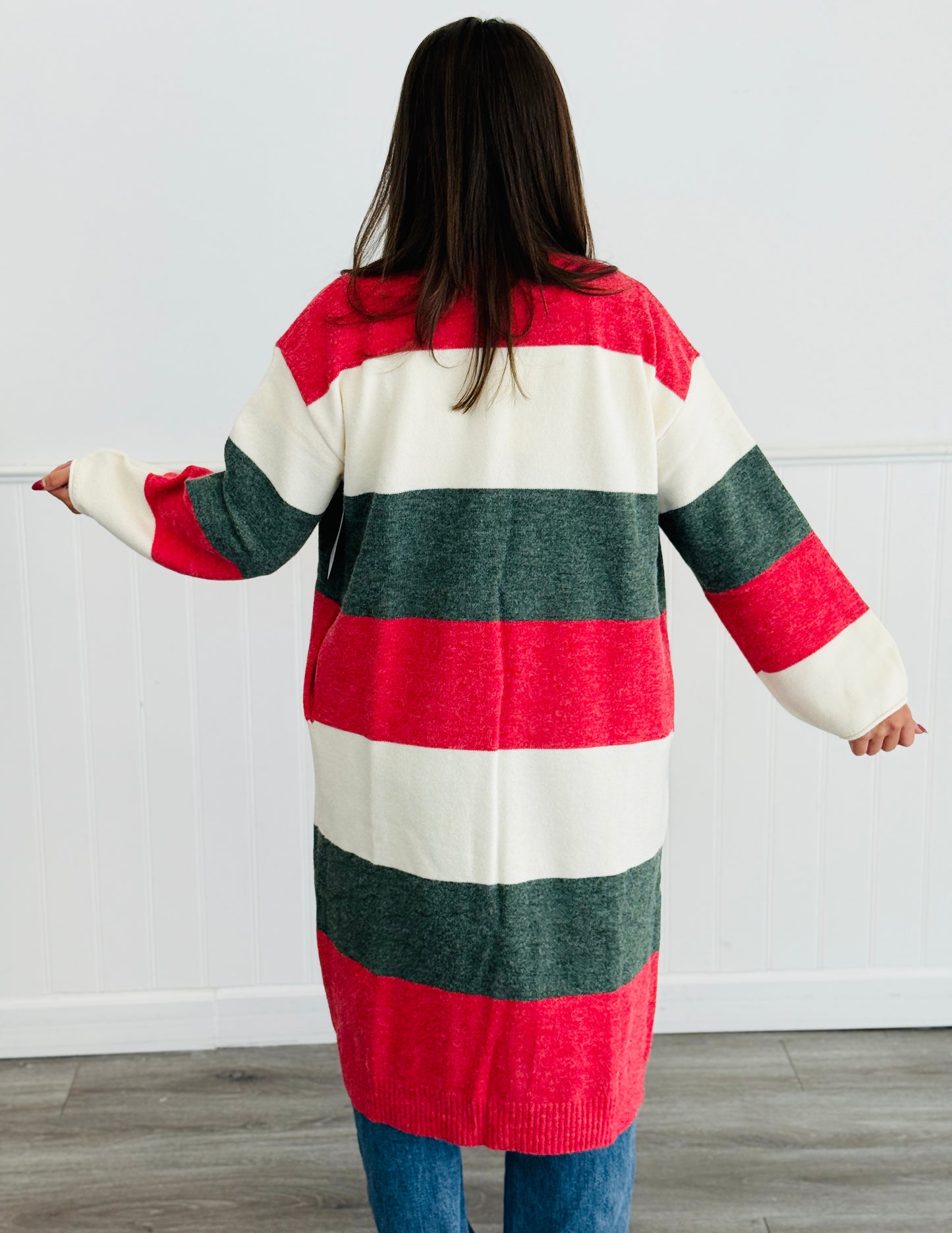 Christmas Color Block Longline Cardigan (Reg.)