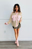 POL Pink Latte Multi Contrast Button Down Top (Reg)