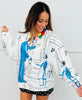 Queen Of Sparkles Licensed Blue All Aboard Conductor Sweatshirt (Reg. & Plus)