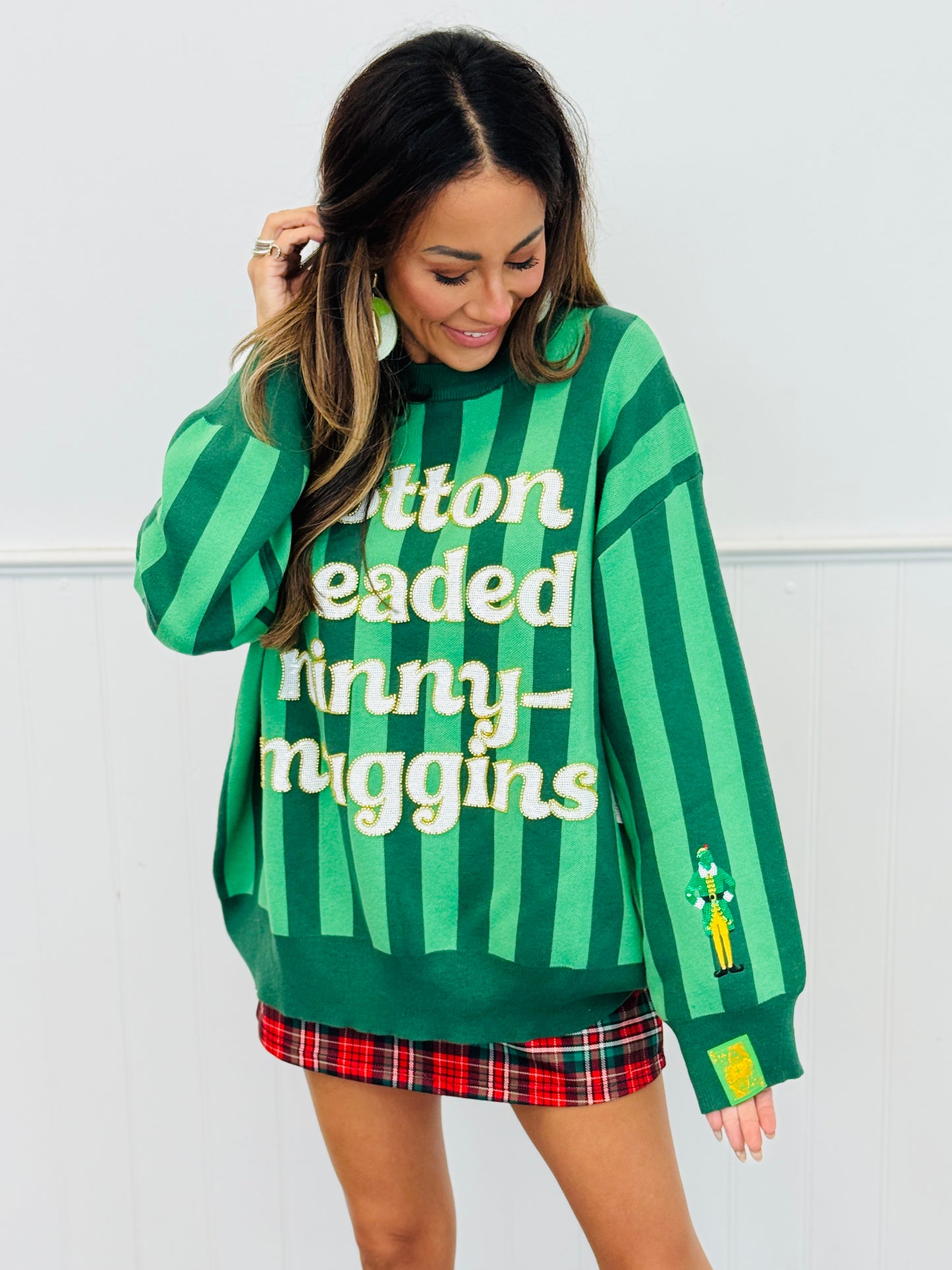 Queen Of Sparkles Licensed Striped 'Cotton Head Ninny Muggins' Sweater (Reg. & Plus)