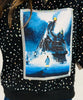 Queen Of Sparkles Licensed Black Rhinestone Polar Express Sweatshirt (Reg. & Plus)