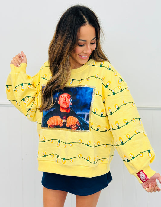 Queen Of Sparkles Licensed Yellow String Lights Clark Griswold Sweatshirt (Reg. & Plus)