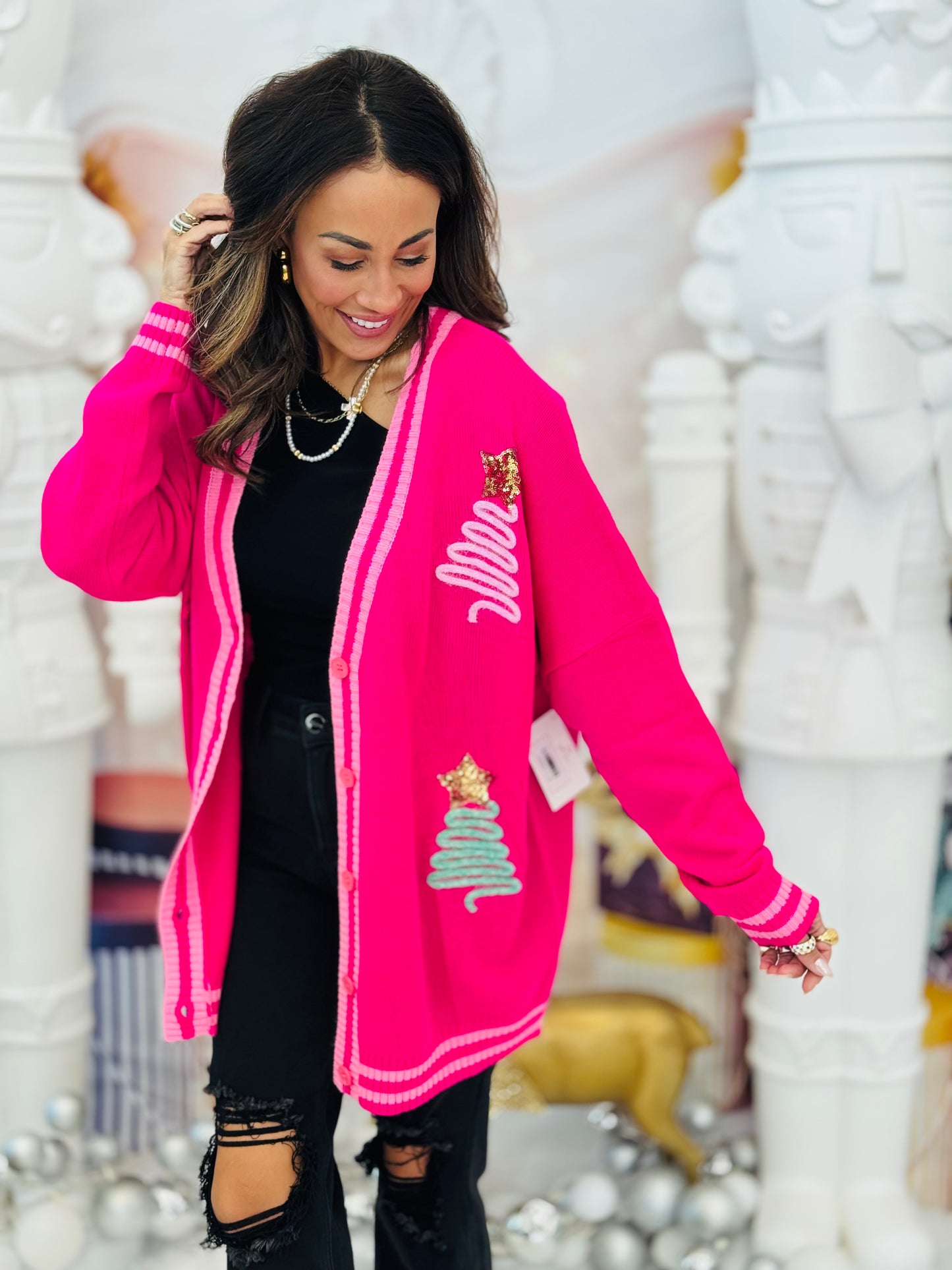 Tinsel Trees Relaxed Cardigan (Reg. and Plus)