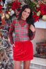 Keigan Mesh Top- Red Christmas Plaid (Reg. and Plus)