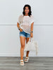 Taupe Stripe Crochet Sweater Top (Reg.)