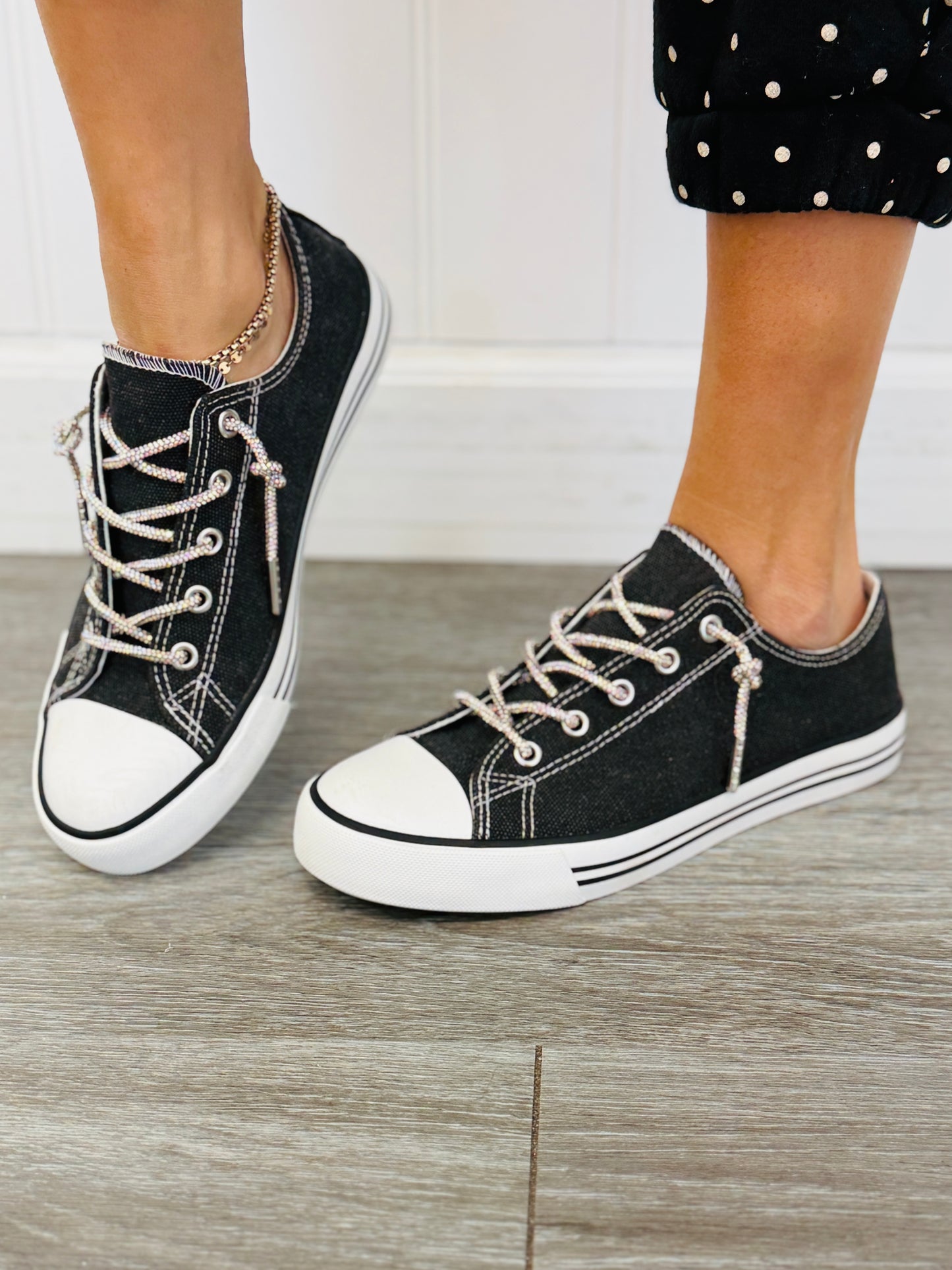 Black Sparkle On Sneakers