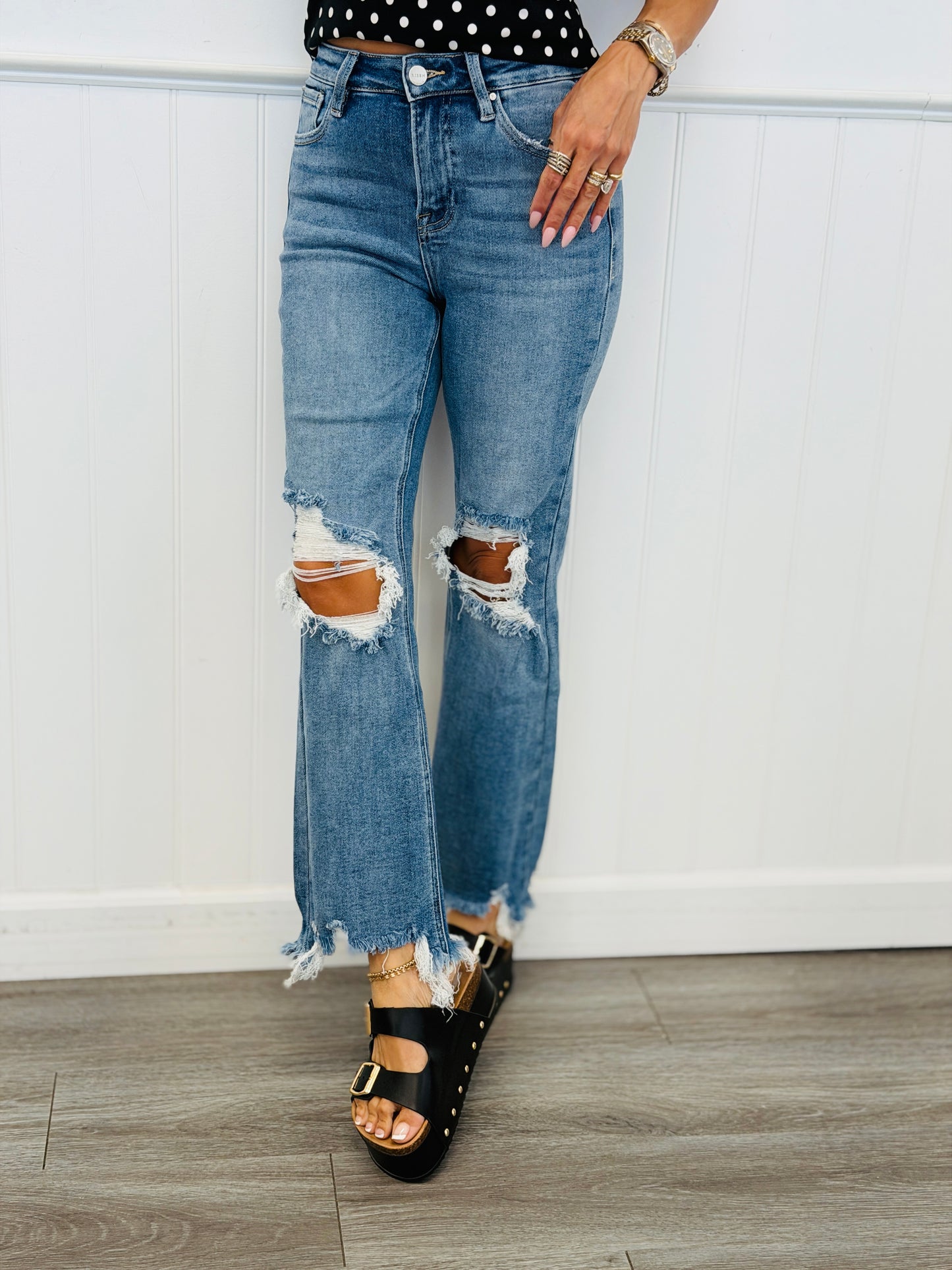 WR x Risen Medium Ready For Anything Crop Jeans  (Reg & Plus)