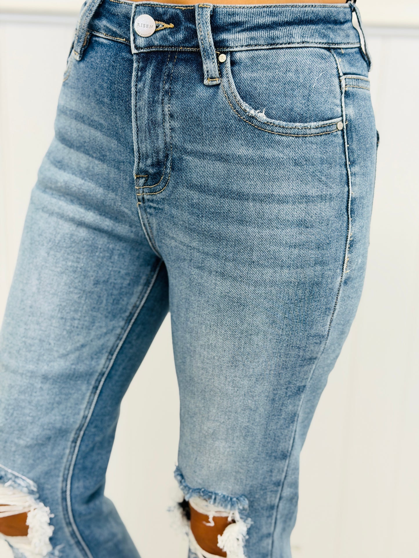 WR x Risen Medium Ready For Anything Crop Jeans  (Reg & Plus)