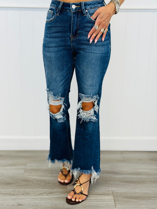 WR x Risen Dark Ready For Anything Crop Jeans (Reg & Plus)