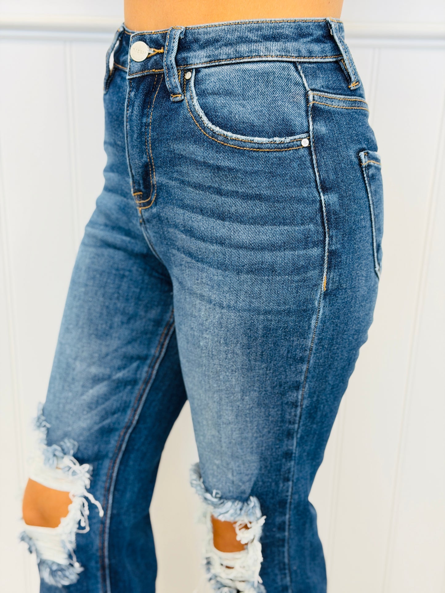 WR x Risen Dark Ready For Anything Crop Jeans (Reg & Plus)