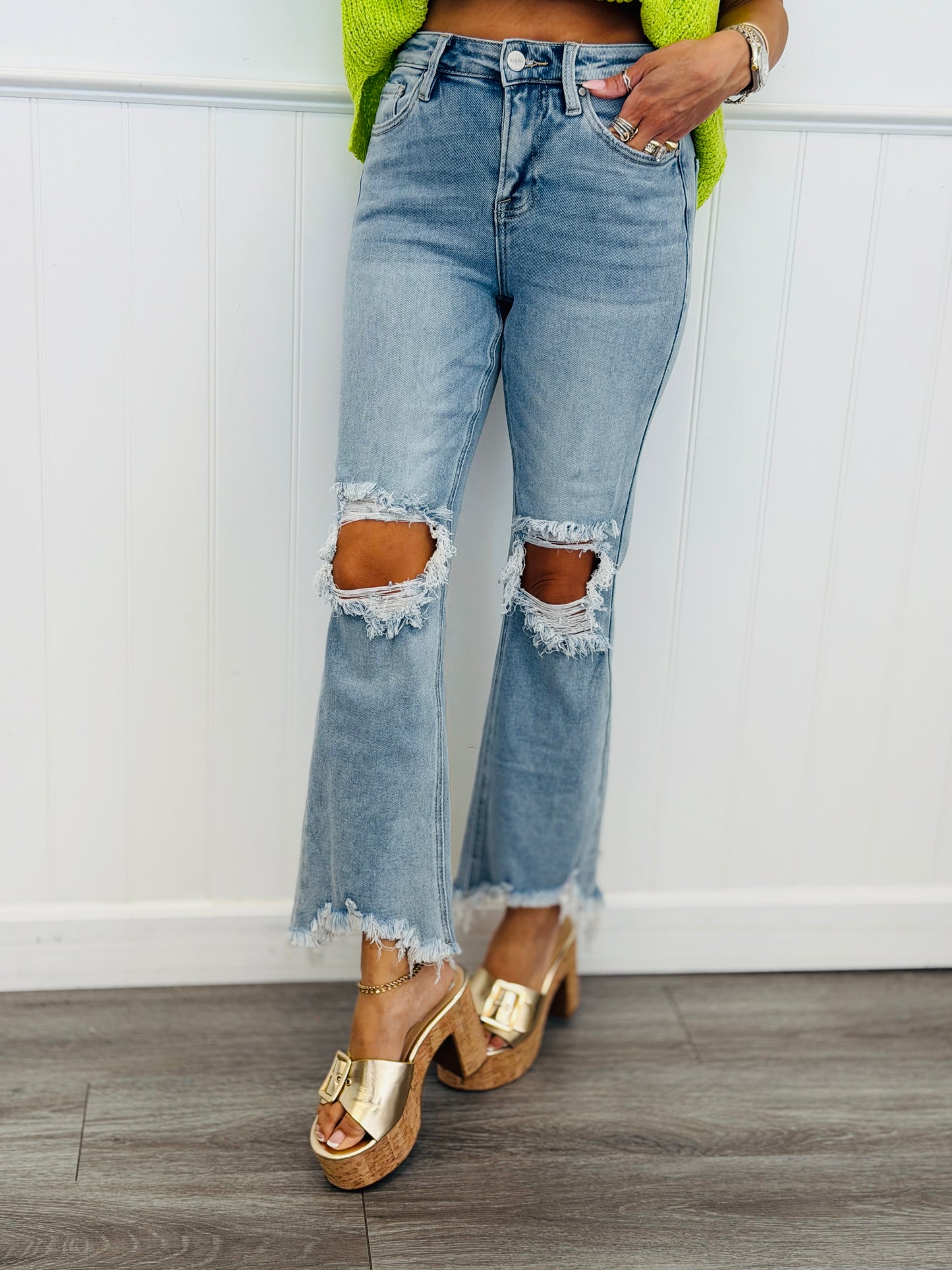 WR x Risen Light Ready For Anything Crop Jeans  (Reg & Plus)