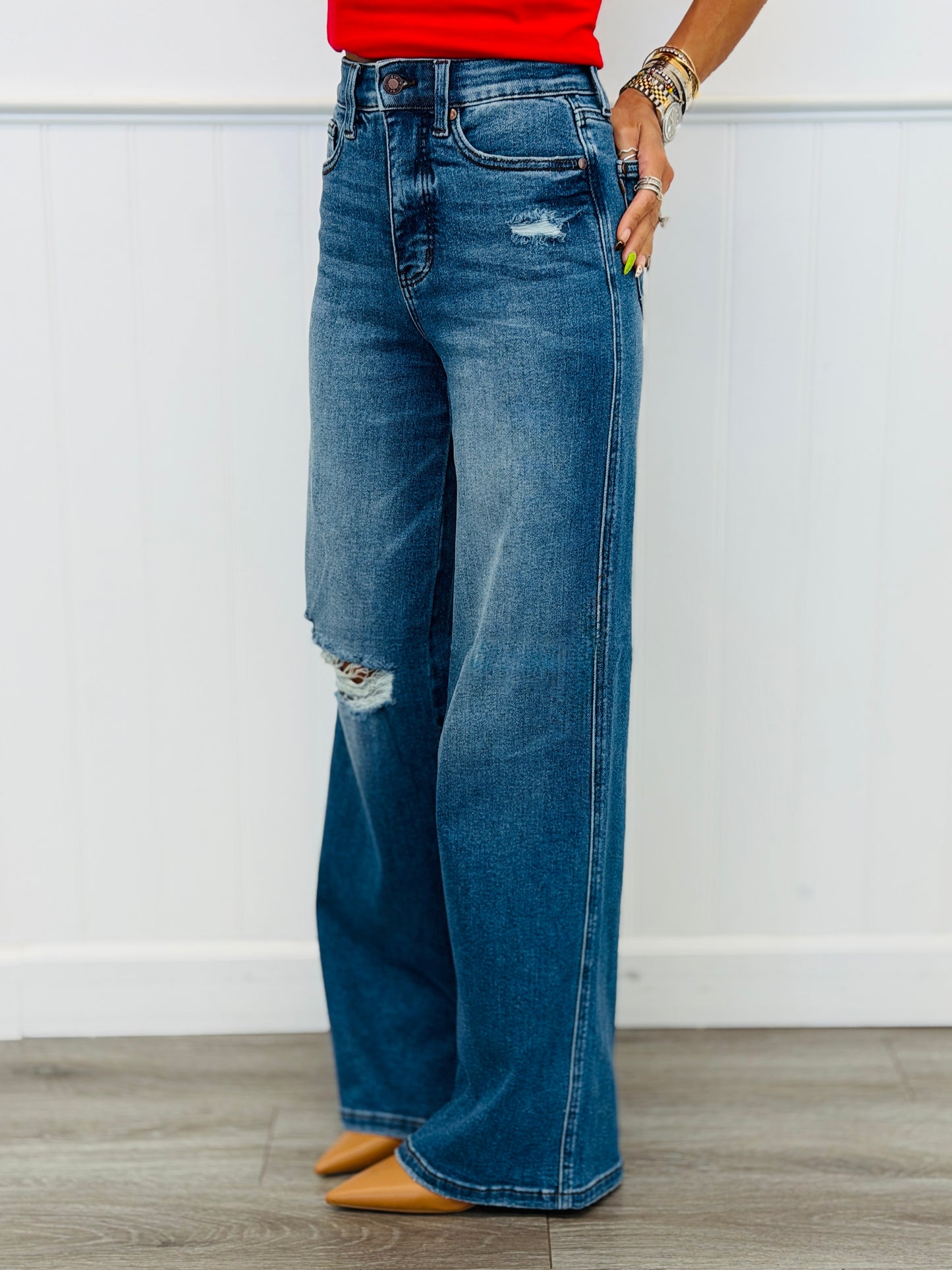 Judy Blue Tinsley Tummy Control Wide Leg  Jeans (Reg. and Plus)