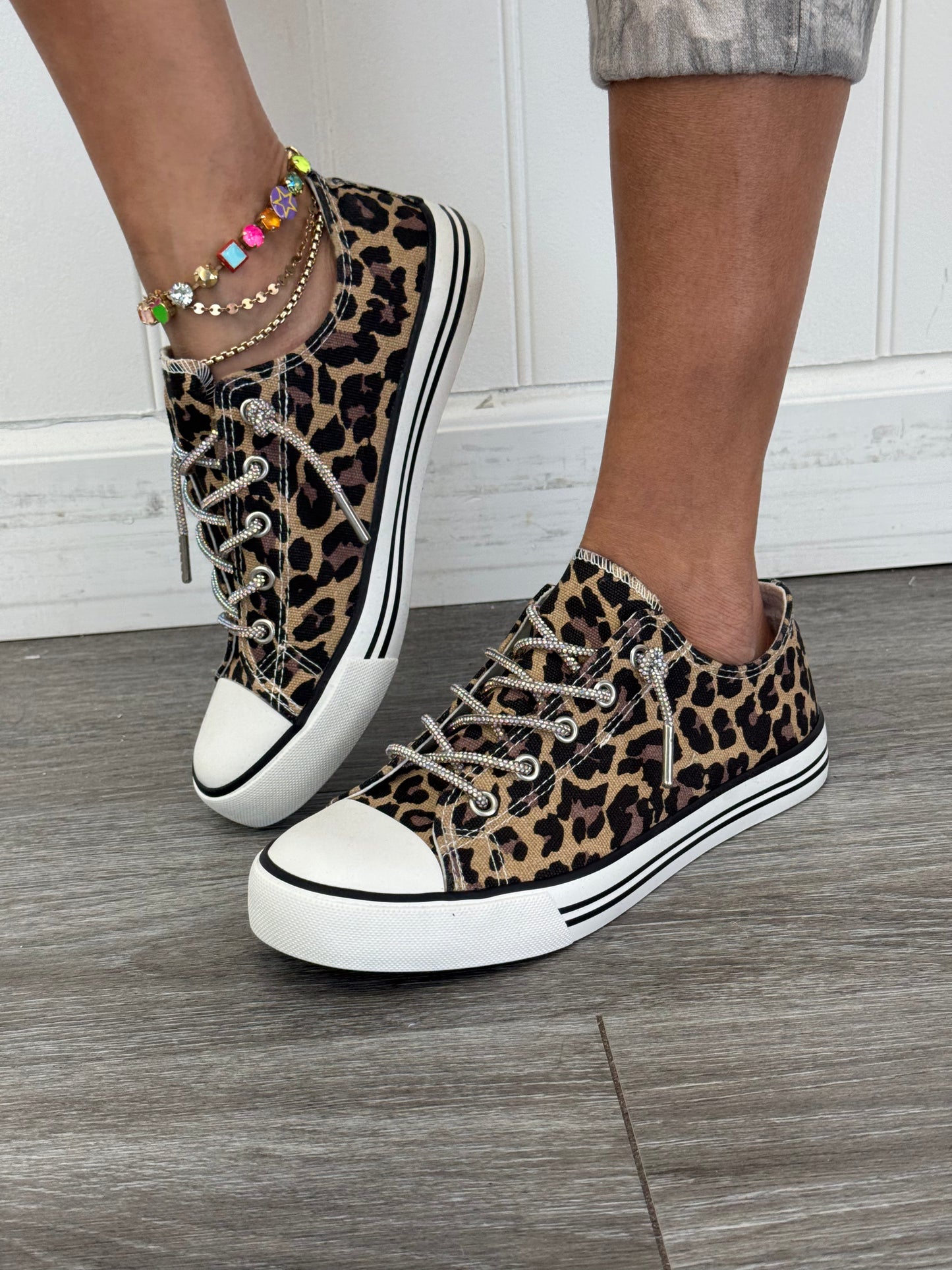 Leopard Sparkle On Sneakers