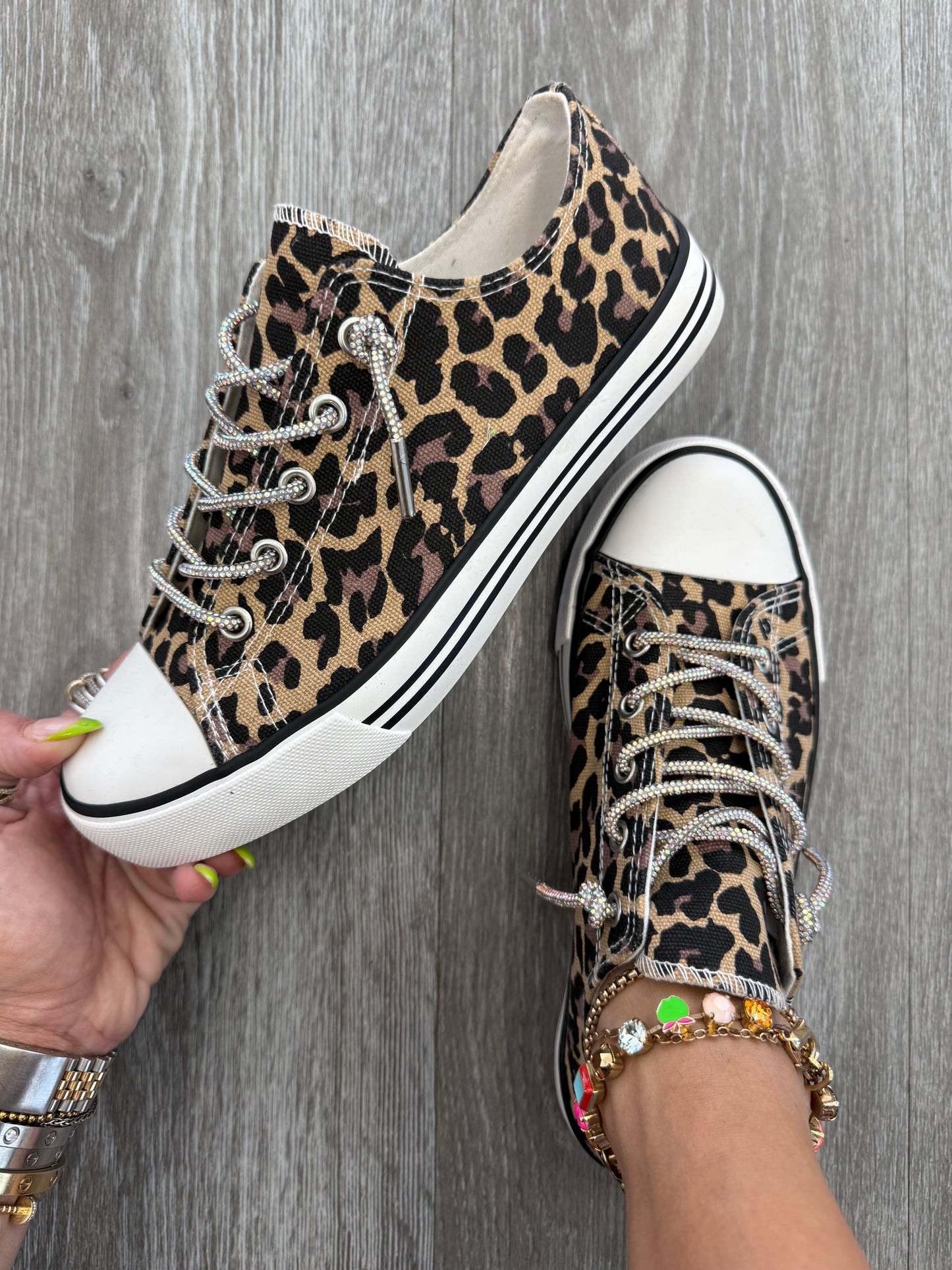 Leopard Sparkle On Sneakers