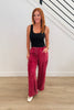 Burgundy Chevron Cut Mineral Wash Pants (Reg)