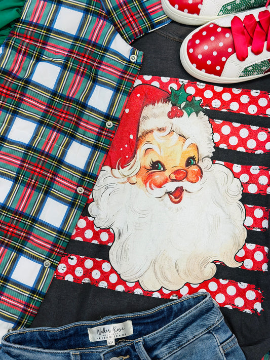 Polka Dot Santa Tee (Reg. and Plus)
