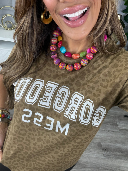 Gorgeous Mess Leopard Graphic Tee (Reg. and Plus)