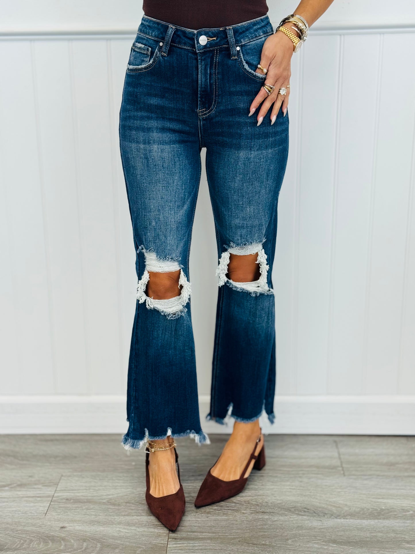 WR x Risen Dark Ready For Anything Crop Jeans (Reg & Plus)