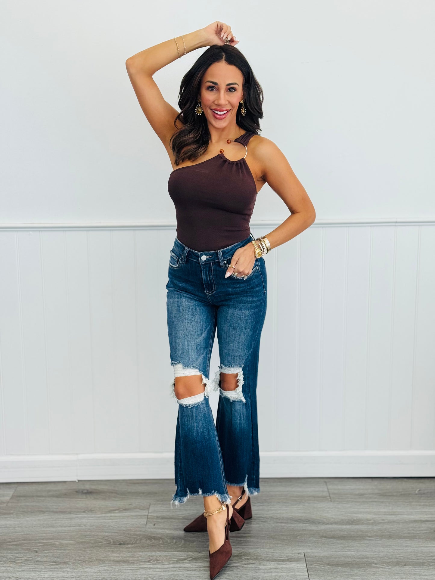 WR x Risen Dark Ready For Anything Crop Jeans (Reg & Plus)