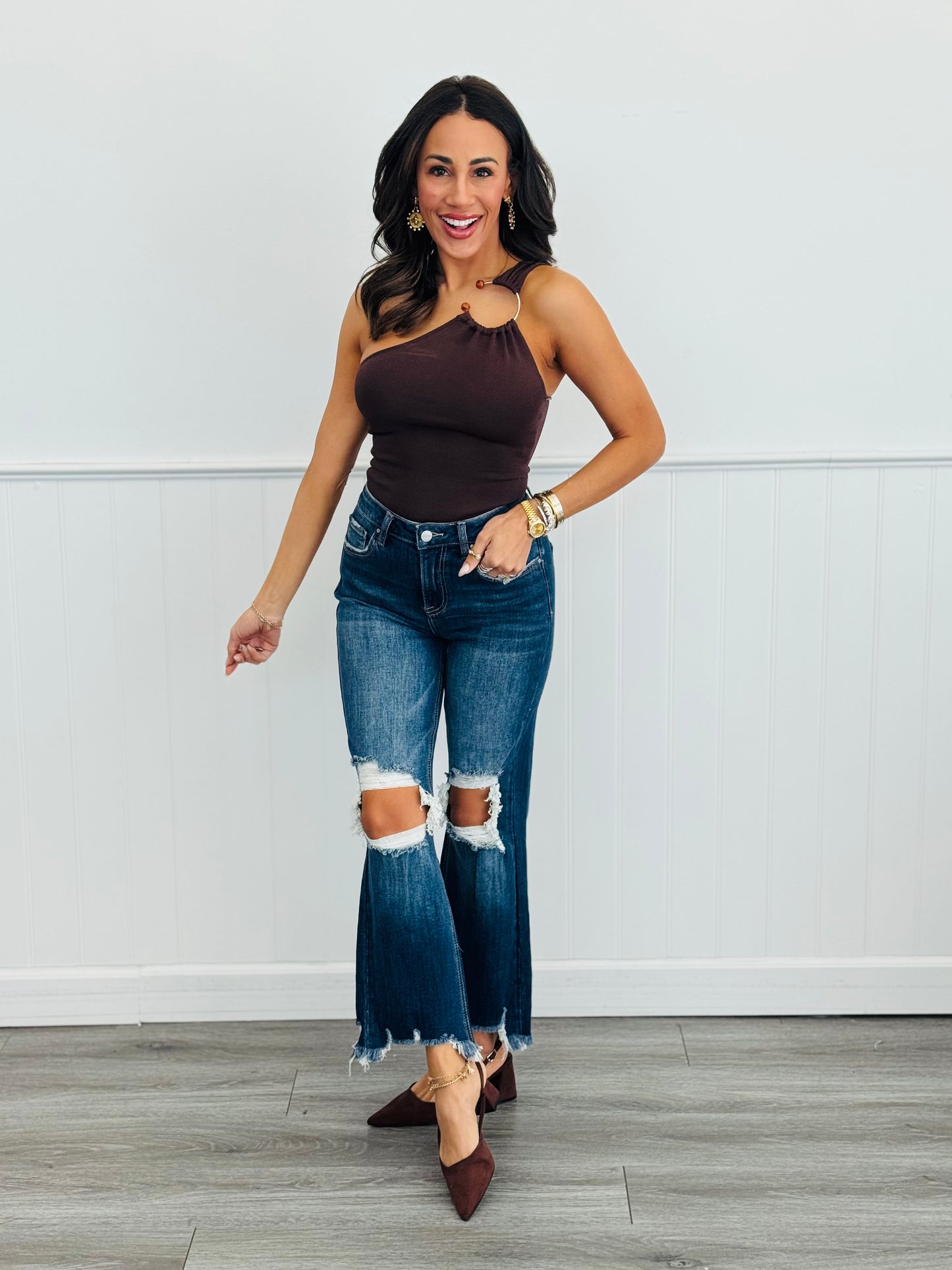 WR x Risen Dark Ready For Anything Crop Jeans (Reg & Plus)