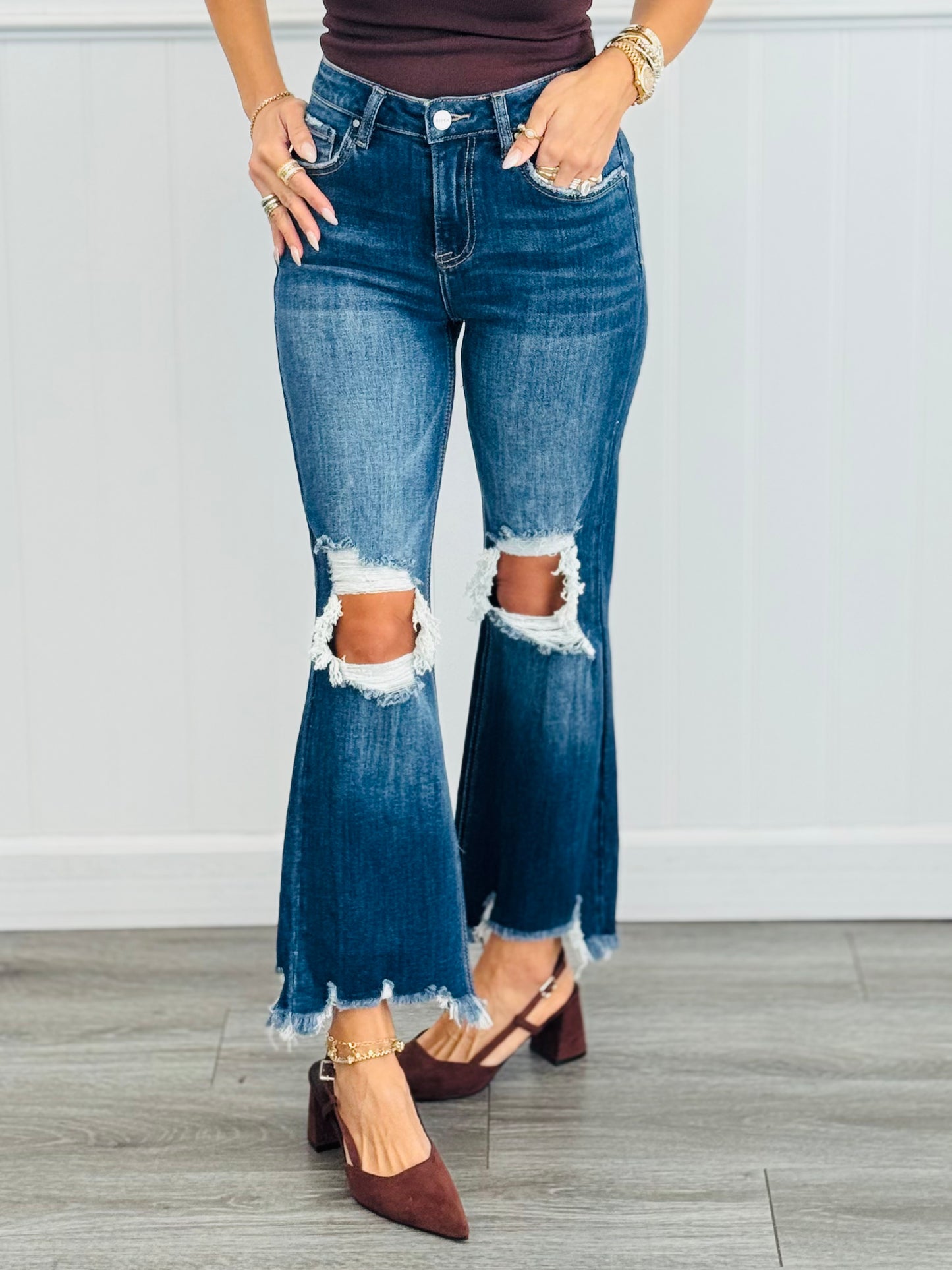 WR x Risen Dark Ready For Anything Crop Jeans (Reg & Plus)