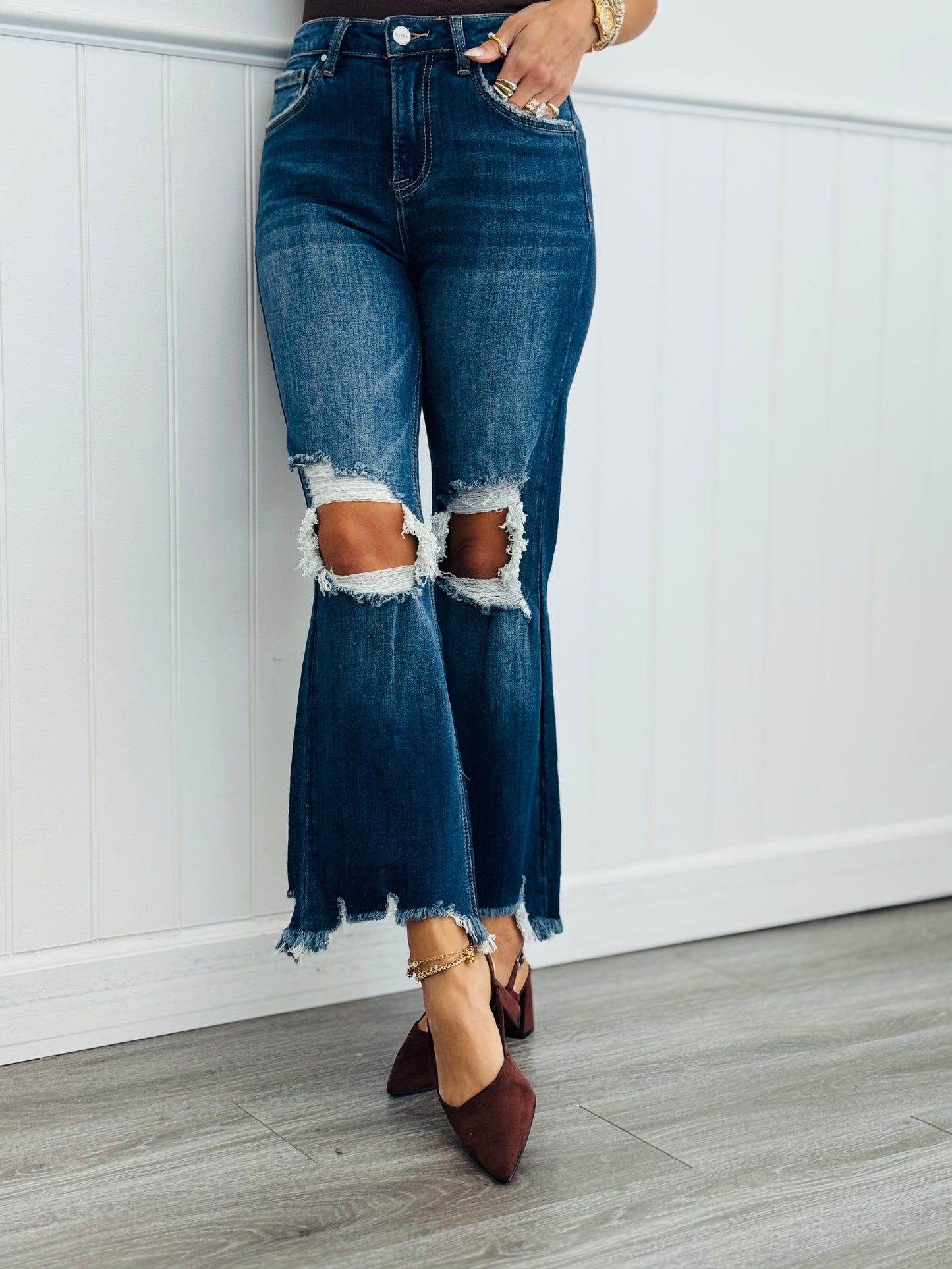 WR x Risen Dark Ready For Anything Crop Jeans (Reg & Plus)