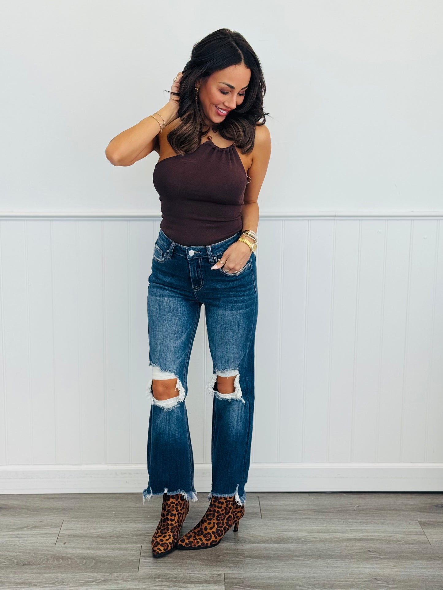 WR x Risen Dark Ready For Anything Crop Jeans (Reg & Plus)