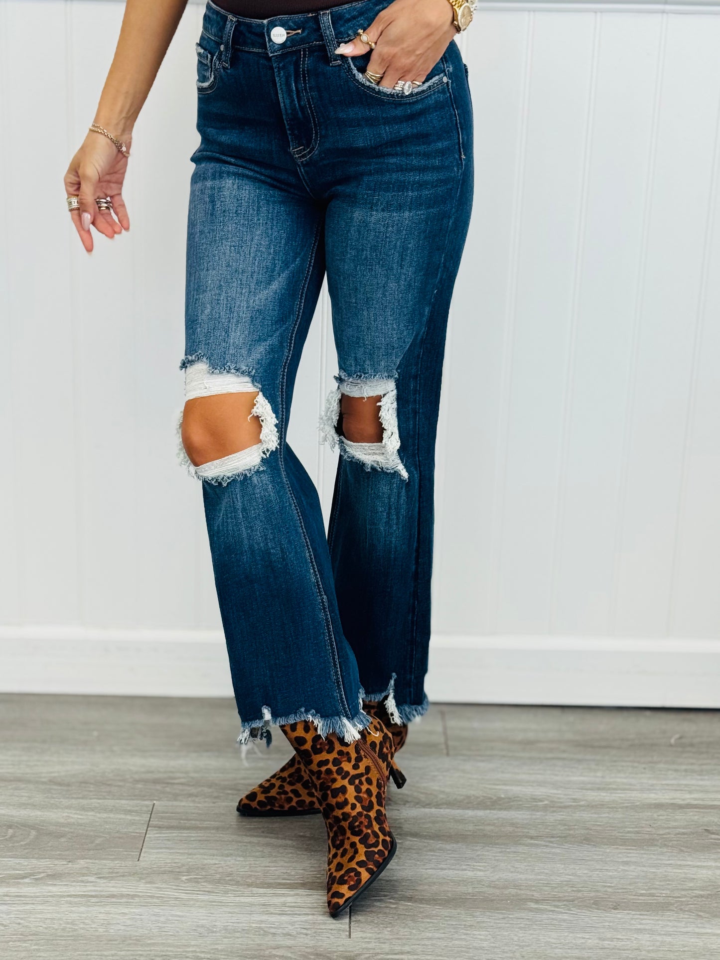 WR x Risen Dark Ready For Anything Crop Jeans (Reg & Plus)
