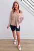 Taupe Brushed Hacci Knit Top (Reg & Plus)