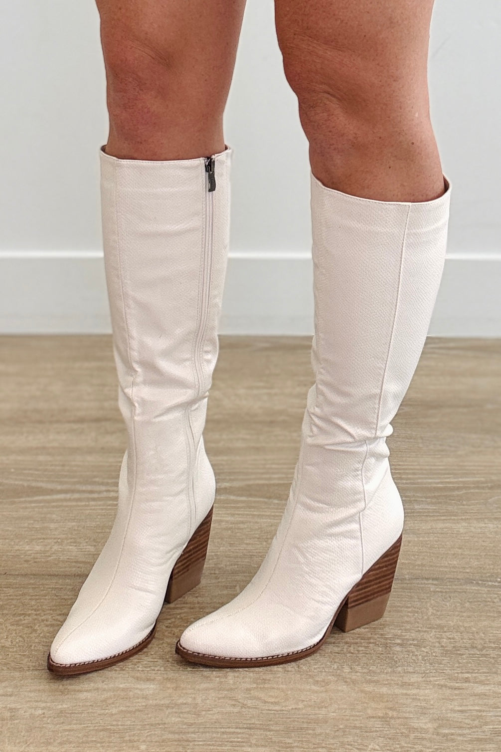 Live Simply White Knee High Boots