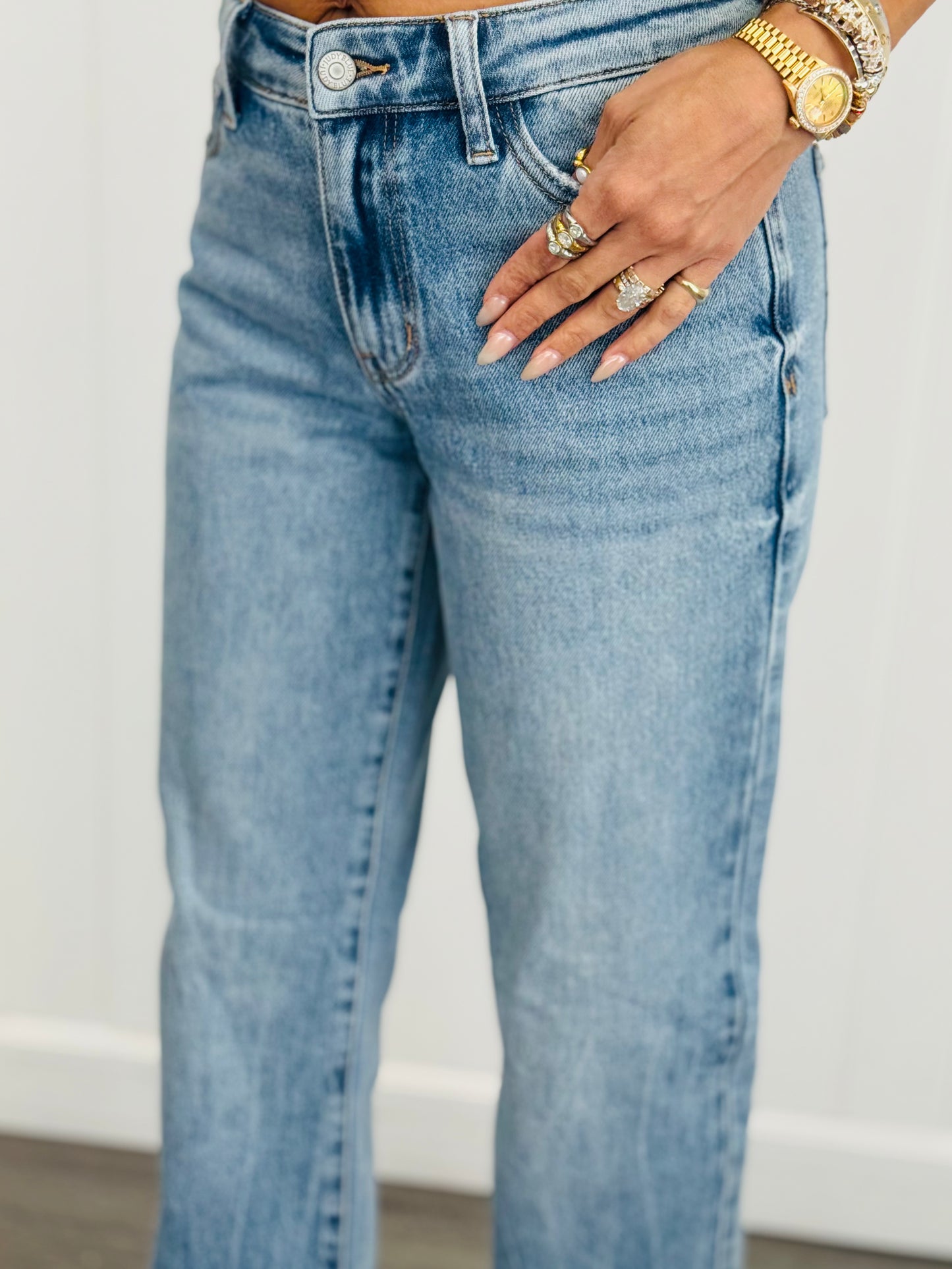 Judy Blue Rigid Rose Straight Jeans(Reg. and Plus)