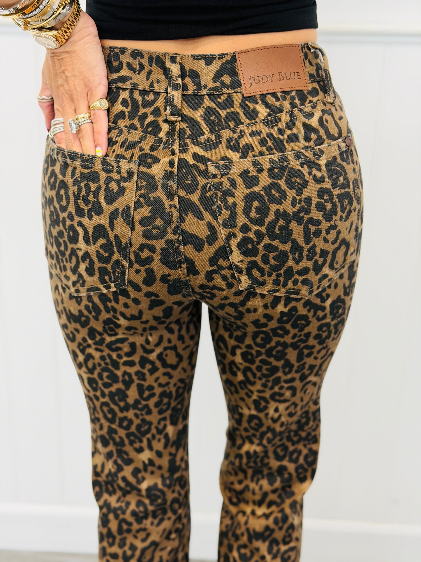 Judy Blue Wild Child Leopard Jeans (Reg. and Plus)