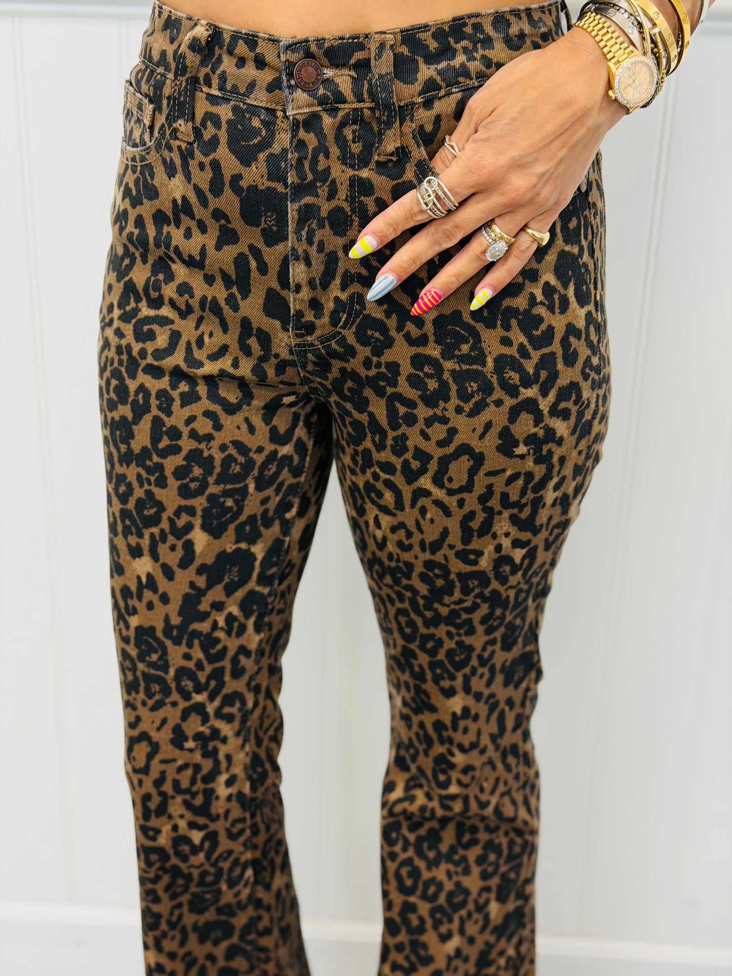 Judy Blue Wild Child Leopard Jeans (Reg. and Plus)