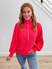 POL Candy Apple Pearl Buttons Sweater Top (Reg.)