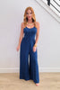 Navy Strappy Palazzo Jumpsuit (Reg & Plus)