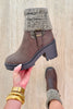 Brown Knit Chelsea Boots