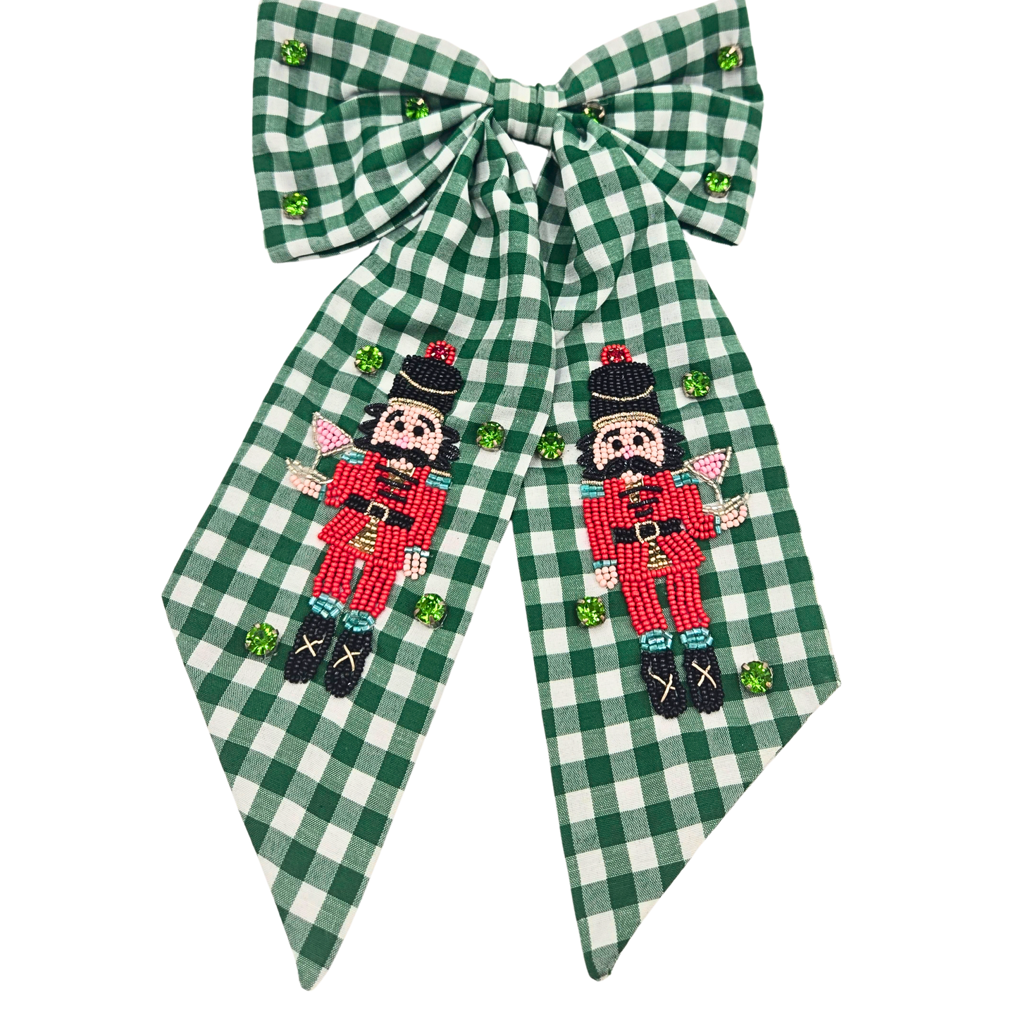 Plaid Green Nutcracker Hair Bow