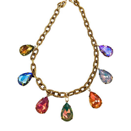 Gypsy South - Multicolor Teardrop Jewel Necklace