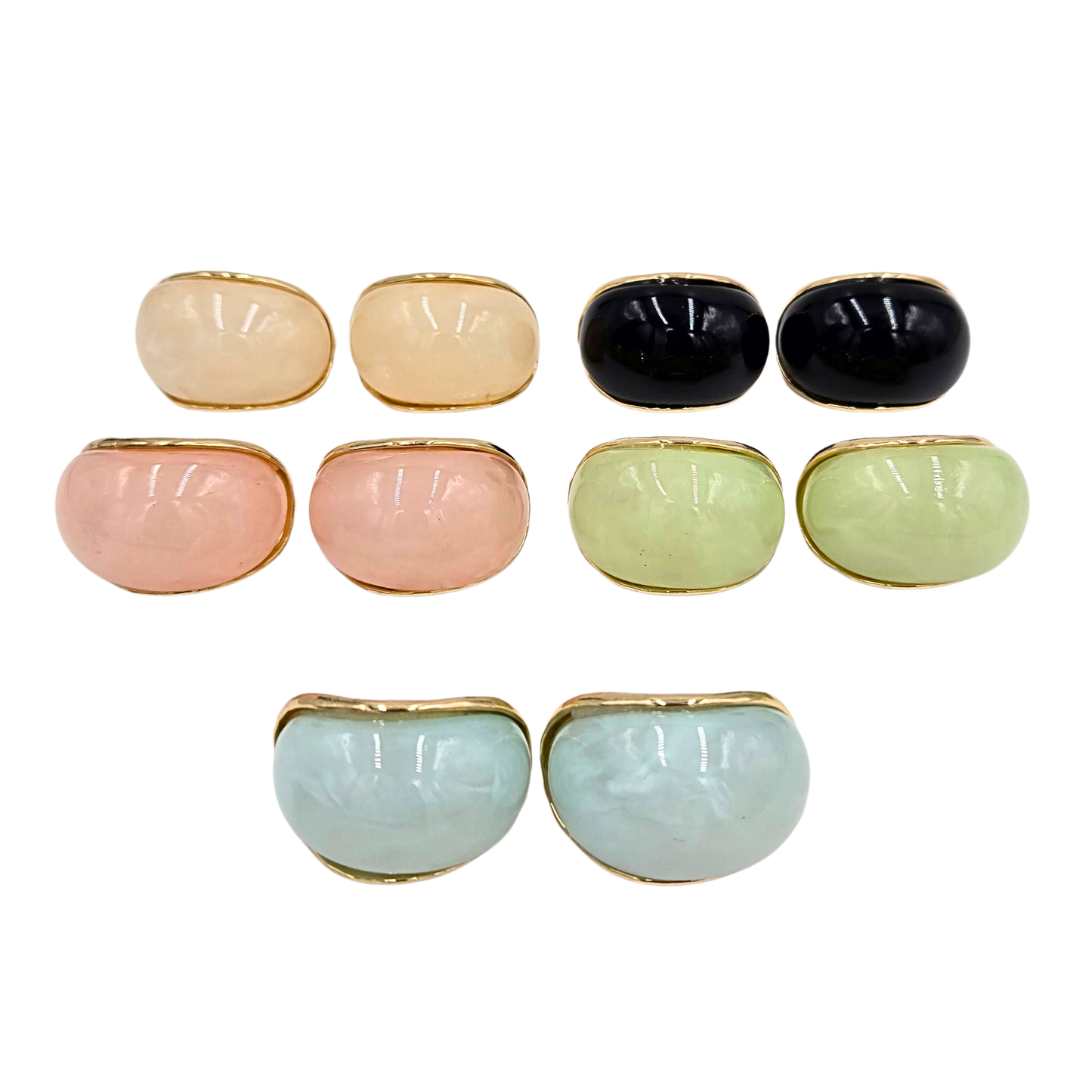 Marble Crescent Earrings (5 colors)