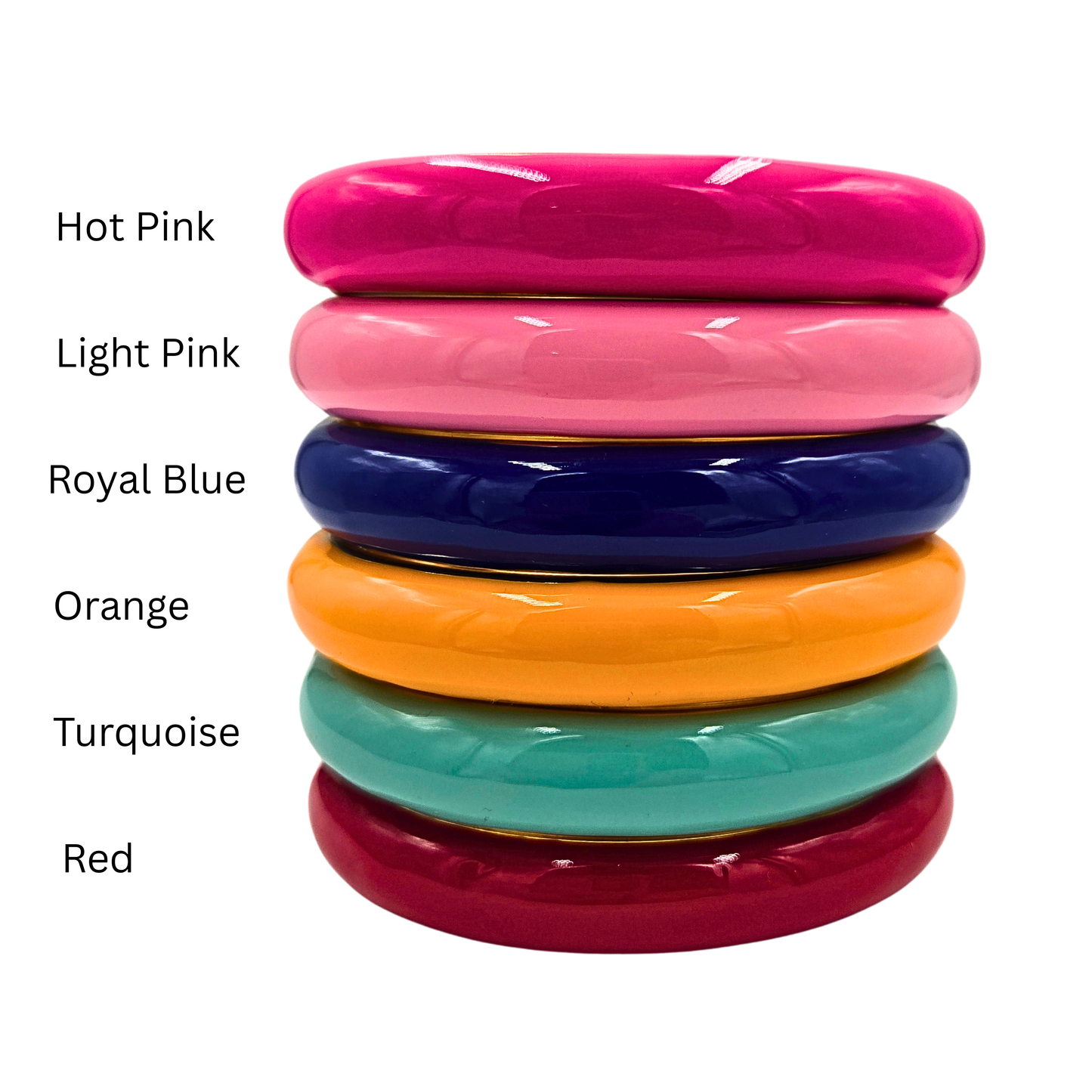 Enamel & Gold Hinge Bangle (6 colors)