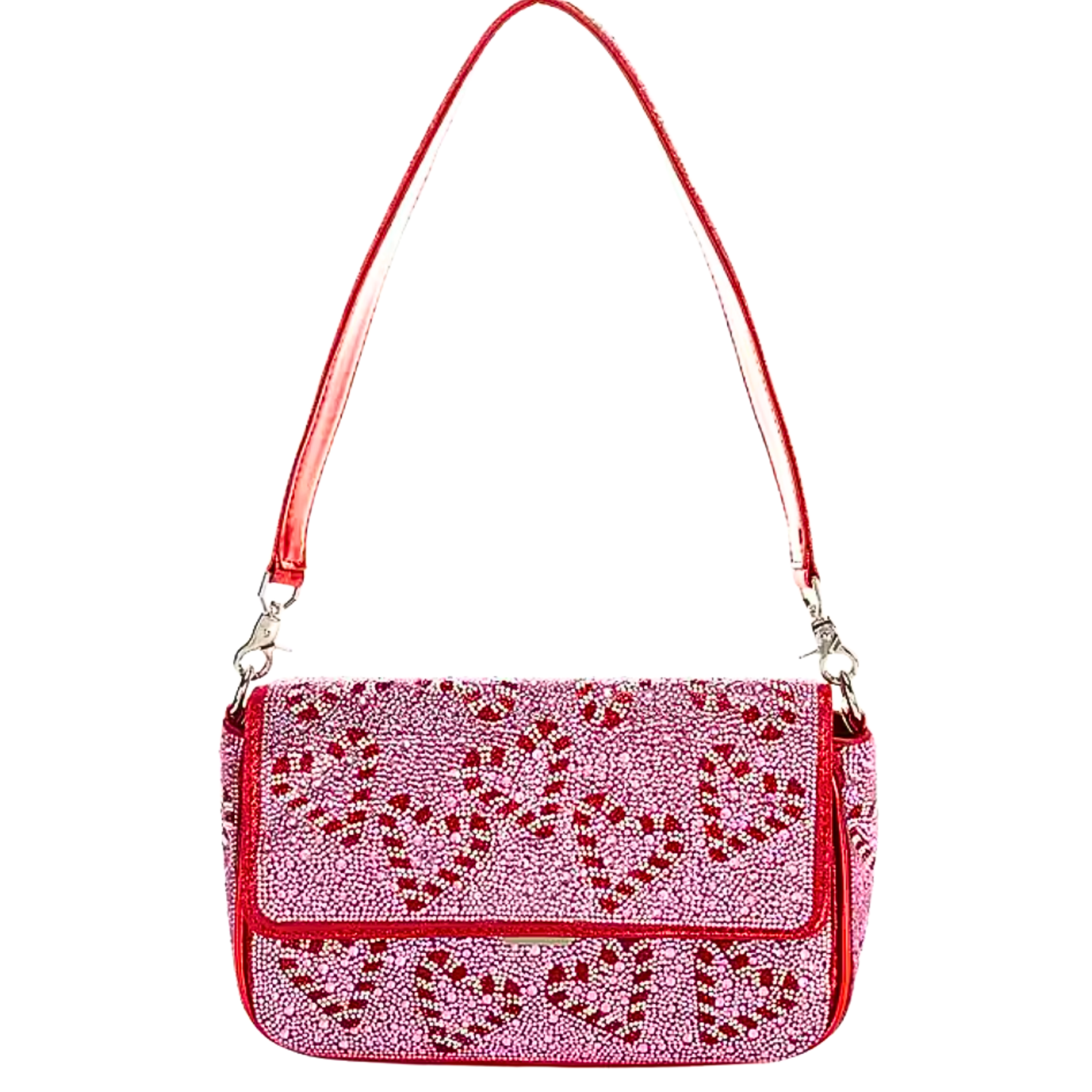 Betsey Johnson - Rhinestone Candy Cane Heart Handbag