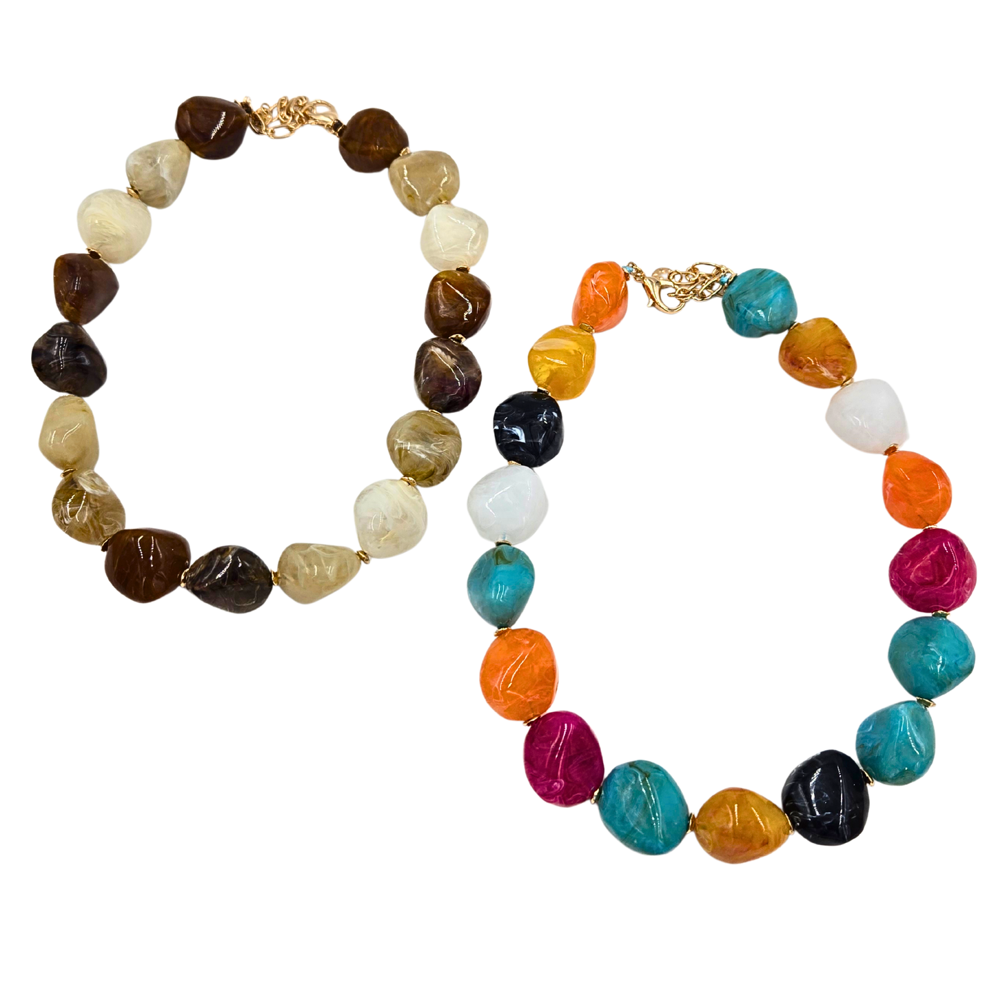 Chunky Mixed Marble Necklace (2 colors)