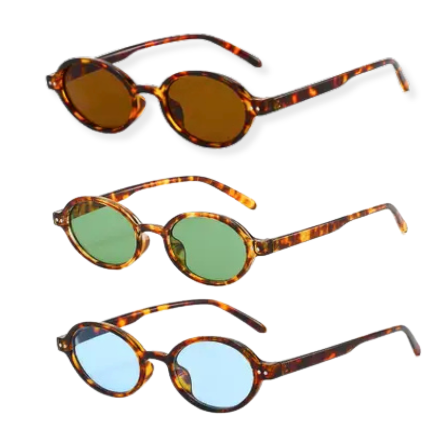Retro Oval Color-Block Fashion Sunglasses (3 Colors)