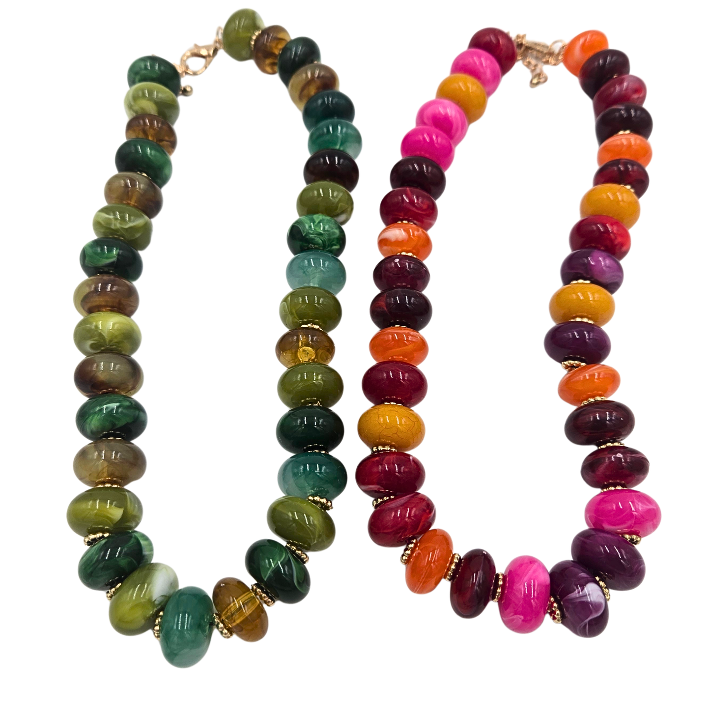 Autumn Marble Beaded Necklace (2 colors)
