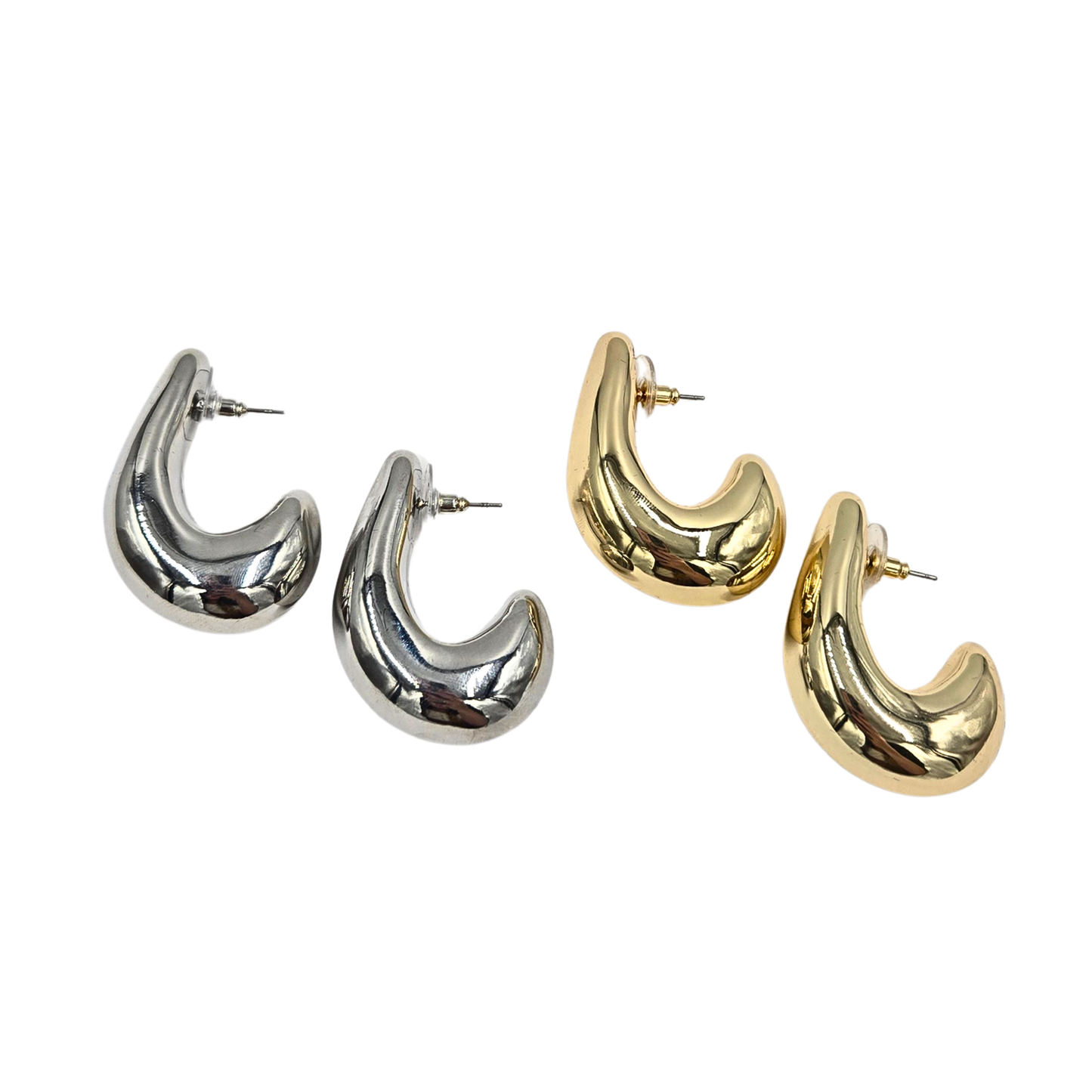 Large Crescent Hoop Earrings (2 colors)