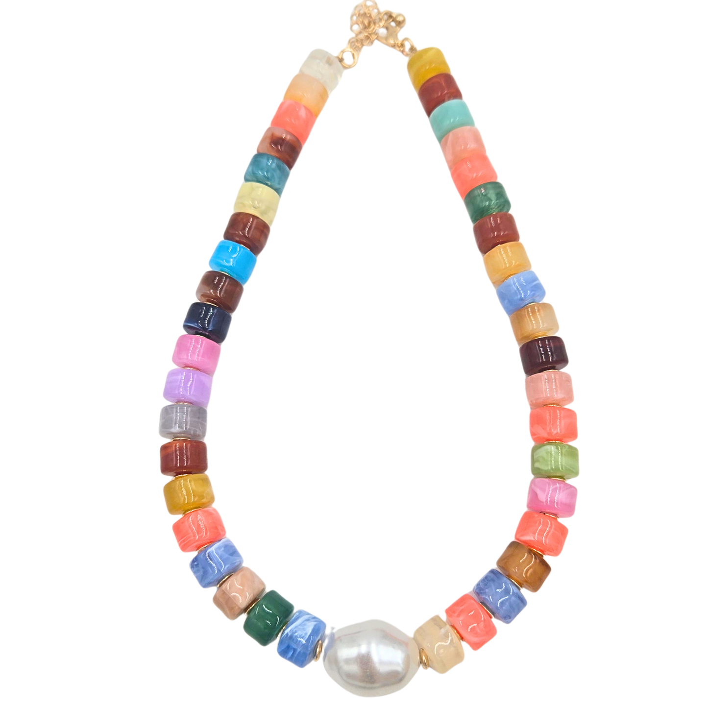Candy Swirl Beaded Necklace