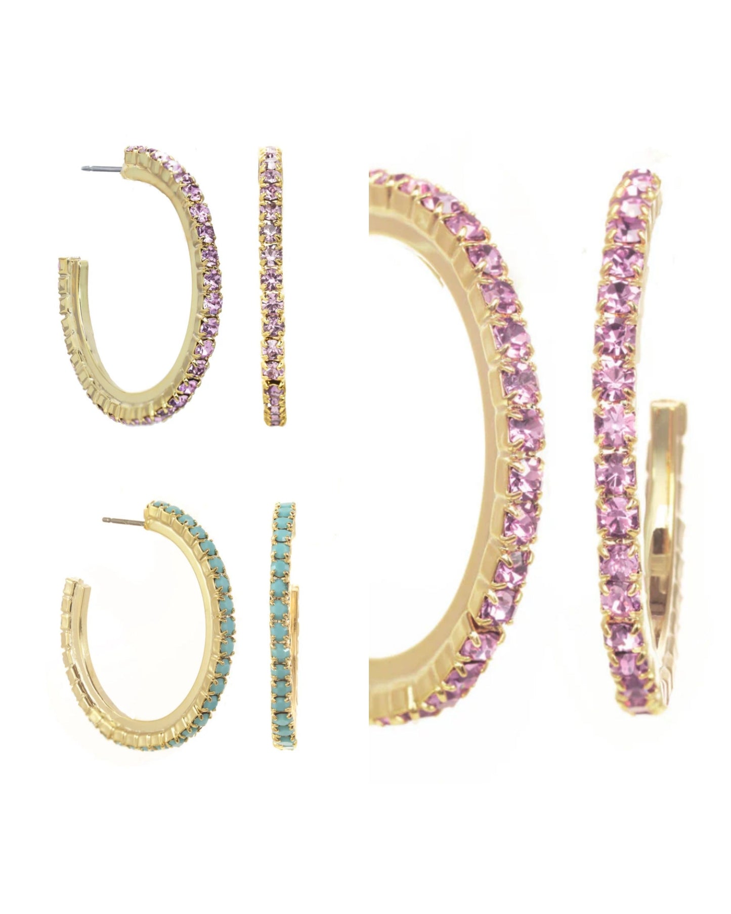 TOVA - Antique Gold Slim Hoops (3 colors)