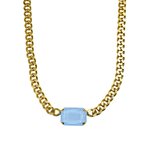TOVA - The Darcy Necklace in Antique Gold Ultra Baby Blue