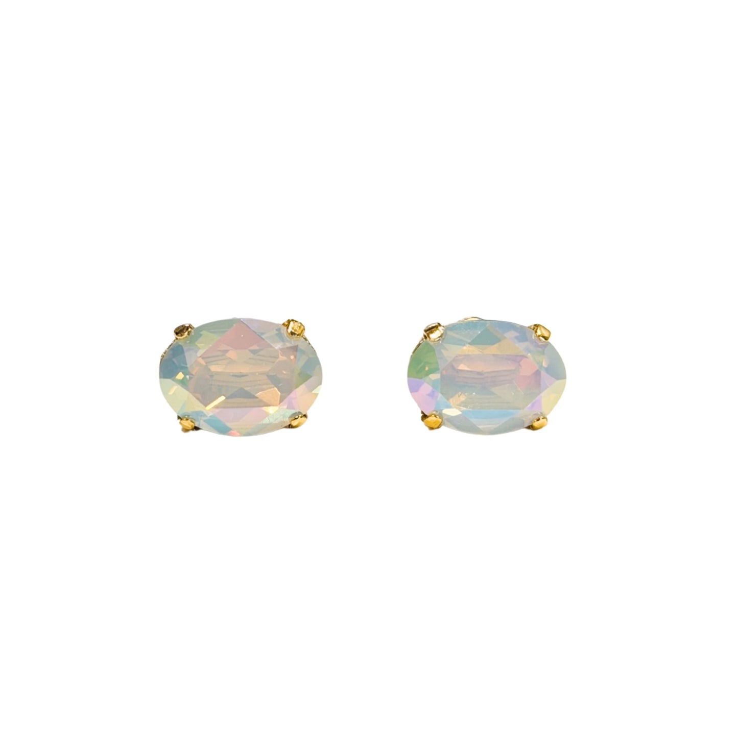 TOVA - Iza Studs in White Opal Glimmer